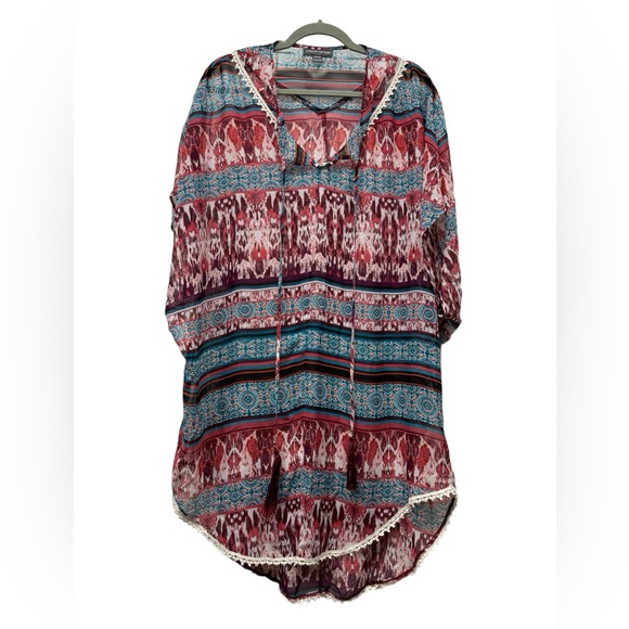 A Pea in the Pod Maternity swim coverup tunic dress, sheer, size medium - Picture 1 of 9